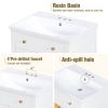 24" Bathroom vanity with Single Sink; White Combo Cabinet Undermount Sink; Bathroom Storage Cabinet; Solid Wood Frame; Pull-out footrest