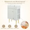 21.6" white Bathroom vanity ; Combo Cabinet ; Bathroom Storage Cabinet; Single Ceramic Vessel Sink; Right side storge