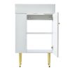 21.6" white Bathroom vanity ; Combo Cabinet ; Bathroom Storage Cabinet; Single Ceramic Vessel Sink; Left side storge