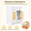 24" Bathroom vanity with Single Sink; White Combo Cabinet Undermount Sink; Bathroom Storage Cabinet; Solid Wood Frame; Pull-out footrest