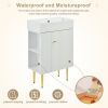 21.6" white Bathroom vanity ; Combo Cabinet ; Bathroom Storage Cabinet; Single Ceramic Vessel Sink; Left side storge