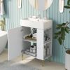 21.6" white Bathroom vanity ; Combo Cabinet ; Bathroom Storage Cabinet; Single Ceramic Vessel Sink; Right side storge