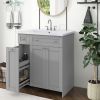 30" Bathroom vanity with Single Sink in grey; Combo Cabinet Undermount Sink; Bathroom Storage Cabinet; Solid Wood Frame