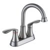 2-Handle 4-Inch Brushed Nickel Bathroom Faucet, Bathroom Vanity Sink Faucets with Pop-up Drain and Supply Hoses