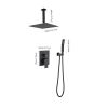 Matte Black Shower Set System Bathroom Luxury Rain Mixer Shower Combo Set Ceiling Mounted Rainfall Shower Head Faucet