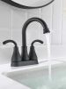 Matte Black Dual Handles 4 Inches Centerset Lead-Free Bathroom Sink Faucet