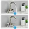 Bathroom Faucet 2 Handle 4 Inch Centerset Bathroom Sink Faucets 3 Hole with Pop Up Drain and Water Supply Lines, Brushed Nickel