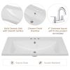 30" Single Bathroom Vanity Top with White Basin, 3-Faucet Holes, Ceramic