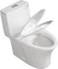 15 1/8 Inch 1.1/1.6 GPF Dual Flush 1-Piece Elongated Toilet with Soft-Close Seat - Gloss White 23T02-GW