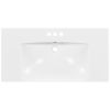 36" Single Bathroom Basin Sink, Vanity Top Only, 3-Faucet Holes, Resin