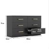 Black color Large 6 drawers chest of drawer dressers table with golden handle