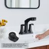 Bathroom Centerset Pull Out Matte Black 4 Inch with Pull Down Sprayer Utility Sink Faucet