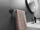 Towel Bar for Bathroom 16", Adhesive & Drilled Mounted, Clear Acrylic Shower Towel Rack, Lucite Towel Holder for Bathroom Wall