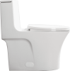 15 1/8 Inch 1.1/1.6 GPF Dual Flush 1-Piece Elongated Toilet with Soft-Close Seat - Gloss White 23T02-GW