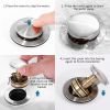 Pop-Up Drain Stainless Steel With Overflow Anti-Clogging for Vessel Sink Lavatory Vanity Sink Drain with Strainer Basket, Brushed Nickel