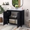 36" Bathroom Vanity Organizer with Sink; Combo Cabinet Set; Bathroom Storage Cabinet; Retro Espresso