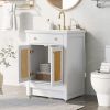 24" Bathroom vanity with Single Sink; White Combo Cabinet Undermount Sink; Bathroom Storage Cabinet; Solid Wood Frame; Pull-out footrest