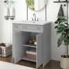 30" Bathroom vanity with Single Sink in grey; Combo Cabinet Undermount Sink; Bathroom Storage Cabinet; Solid Wood Frame