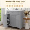 30" Bathroom vanity with Single Sink in grey; Combo Cabinet Undermount Sink; Bathroom Storage Cabinet; Solid Wood Frame