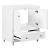 30" Bathroom Vanity without Sink; Base Only; Cabinet with Doors and Drawer; Solid Frame and MDF Board; White