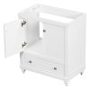 30" Bathroom Vanity without Sink; Base Only; Cabinet with Doors and Drawer; Solid Frame and MDF Board; White