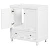 30" Bathroom Vanity without Sink; Base Only; Cabinet with Doors and Drawer; Solid Frame and MDF Board; White