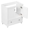 30" Bathroom Vanity without Sink; Base Only; Cabinet with Doors and Drawer; Solid Frame and MDF Board; White