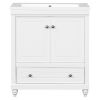 30" Bathroom Vanity with Sink; Combo; Cabinet with Doors and Drawer; Solid Frame and MDF Board; White