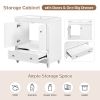 30" Bathroom Vanity without Sink; Base Only; Cabinet with Doors and Drawer; Solid Frame and MDF Board; White