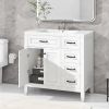 36' Bathroom Vanity with Sink Combo; White Bathroom Cabinet with Drawers; Solid Frame and MDF Board