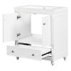 30" Bathroom Vanity with Sink; Combo; Cabinet with Doors and Drawer; Solid Frame and MDF Board; White