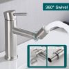 Brushed Nickle Bathroom Faucet for 2 Mode Faucet for Bathroom Sink with 360° Rotating Aerator