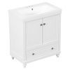 30" Bathroom Vanity with Sink; Combo; Cabinet with Doors and Drawer; Solid Frame and MDF Board; White