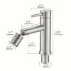 Brushed Nickle Bathroom Faucet for 2 Mode Faucet for Bathroom Sink with 360° Rotating Aerator