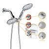 Large Amount of water Multi Function Dual Shower Head - Shower System with 4." Rain Showerhead, 6-Function Hand Shower, Chrome