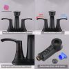 Bathroom Centerset Pull Out Matte Black 4 Inch with Pull Down Sprayer Utility Sink Faucet