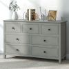 7 Drawers Solid Wood Dresser,Gray