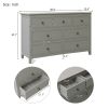 7 Drawers Solid Wood Dresser,Gray