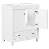 30" Bathroom Vanity with Sink; Combo; Cabinet with Doors and Drawer; Solid Frame and MDF Board; White