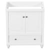 30" Bathroom Vanity without Sink; Base Only; Cabinet with Doors and Drawer; Solid Frame and MDF Board; White