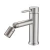 Brushed Nickle Bathroom Faucet for 2 Mode Faucet for Bathroom Sink with 360° Rotating Aerator