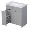 30" Bathroom vanity with Single Sink in grey; Combo Cabinet Undermount Sink; Bathroom Storage Cabinet; Solid Wood Frame