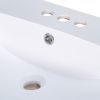 24" Bathroom Vanity Top Only, White Basin, 3-Faucet Holes, 4" Faucet Available, Ceramic