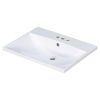 24" Bathroom Vanity Top Only, White Basin, 3-Faucet Holes, 4" Faucet Available, Ceramic