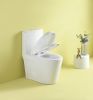 1.1/1.6 GPF Dual Flush 1-Piece Elongated Toilet with Soft-Close Seat - Gloss White, Water-Saving, Modern, Stylish Design 23T01-GW