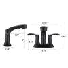 Bathroom Centerset Pull Out Matte Black 4 Inch with Pull Down Sprayer Utility Sink Faucet