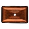 22.5" L -L -14.5" W -4 1/2 in. H Handmade Glass Rectangle Vessel Bathroom Sink  with gold Faucet and gold Pop Up Drain