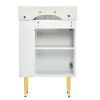 21.6" white Bathroom vanity ; Combo Cabinet ; Bathroom Storage Cabinet; Single Ceramic Vessel Sink; Right side storge