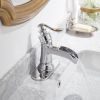 Waterfall Single Hole Single-Handle Low-Arc Bathroom Faucet With Supply Line In Polished Chrome