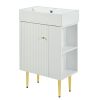 21.6" white Bathroom vanity ; Combo Cabinet ; Bathroom Storage Cabinet; Single Ceramic Vessel Sink; Right side storge